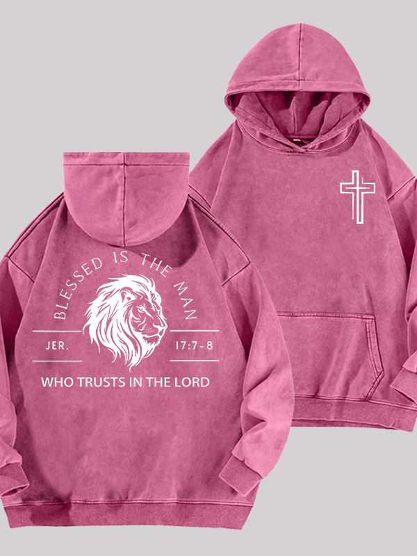 Who Trusts In The Lord Jesus God Christian Washed Hoodie