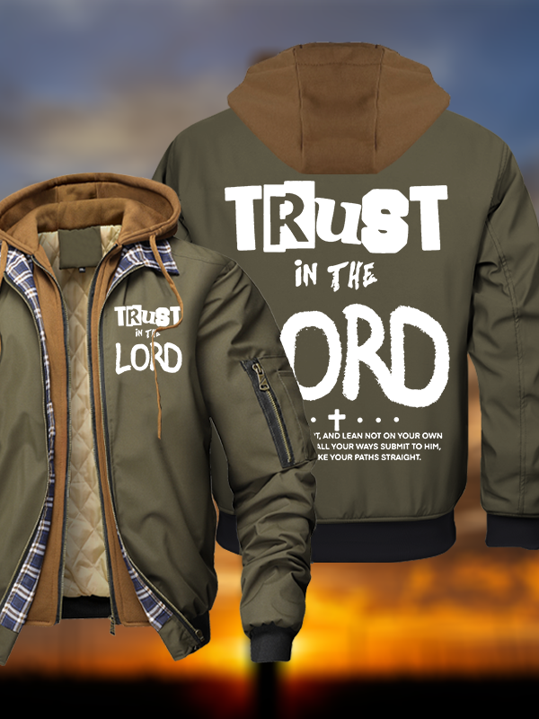 Trust In The Lord Warm Hooded Bomber Jacket
