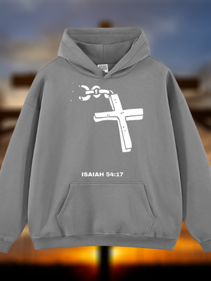 Isaiah 54:17 Jesus God Christian Plush Fleece-Lined Hoodie