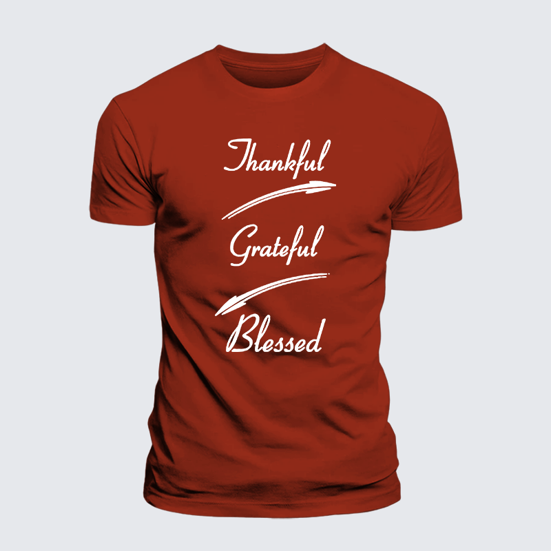Thankful Grateful Blessed Jesus God Christian Premium Mercerized Cotton Tee