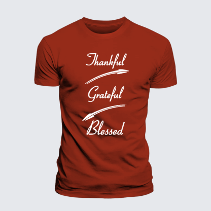 Thankful Grateful Blessed Jesus God Christian Premium Mercerized Cotton Tee