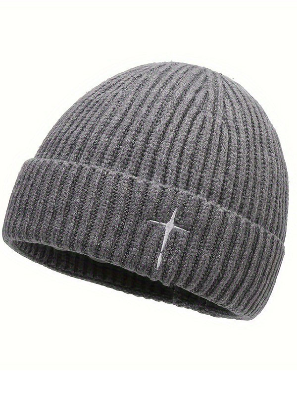 Embroidery Cross Warm Beanie Cold hat