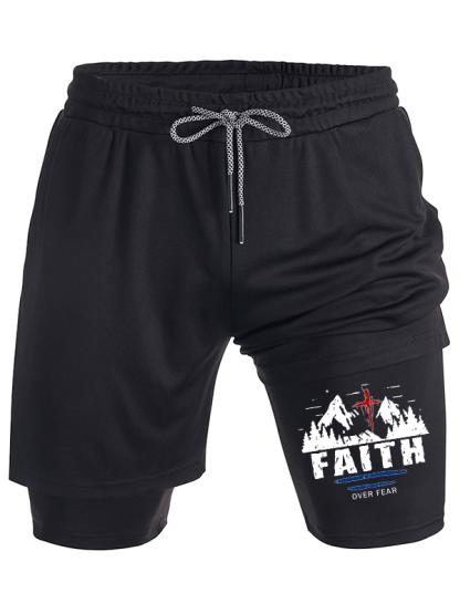 Faith Over Fear Christian Performance Shorts