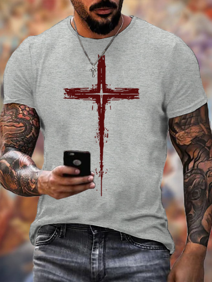Light of Cross Jesus God Christian Cotton T-Shirt