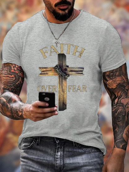 Cross Faith Over Fear Cotton T-shirt