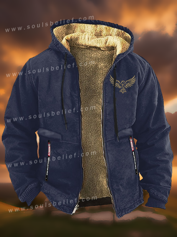 Wings Like Eagles Cross Jesus God Christian Zipper Hooded Jacket