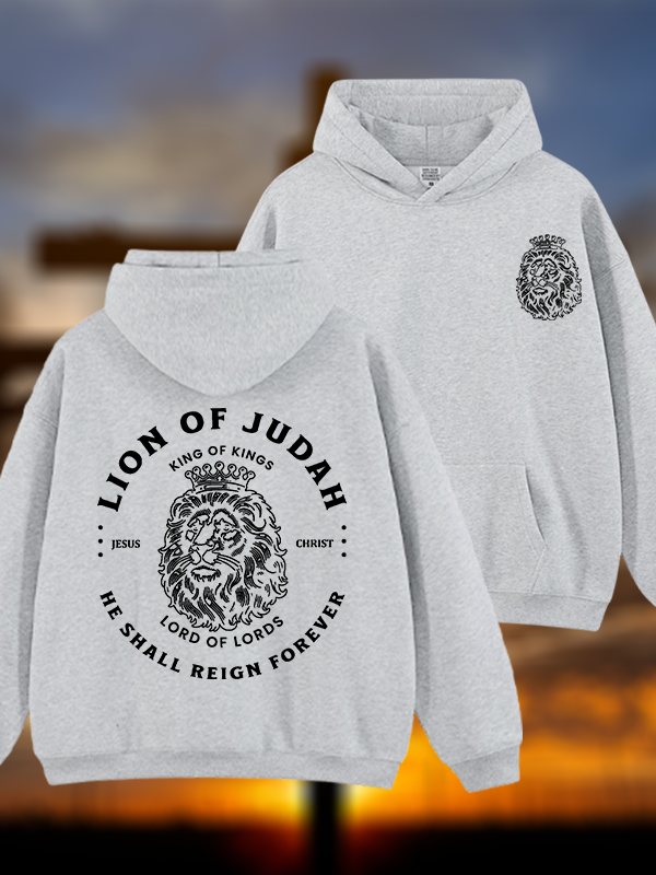 Lion Of Judah Jesus God Christian Plush Fleece-Lined Hoodie
