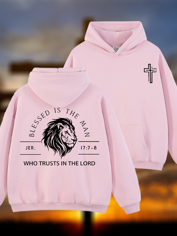 Who Trusts In The Lord Jesus God Christian Plush Fleece-Lined Hoodie