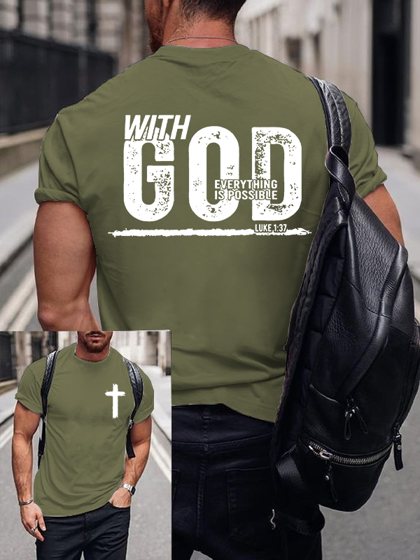 Everything Is Possible Jesus God Christian Cotton T-Shirt