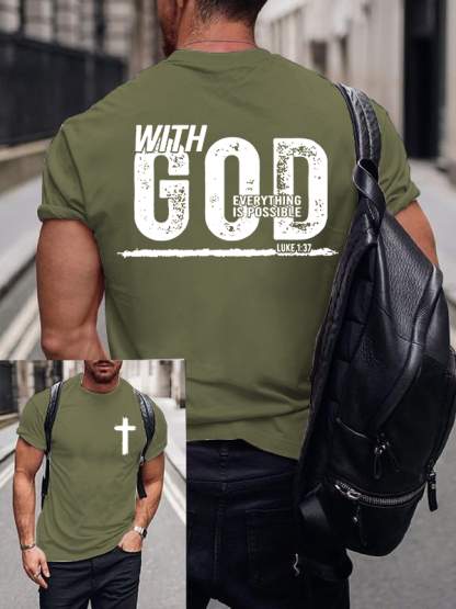 Everything Is Possible Jesus God Christian Cotton T-Shirt