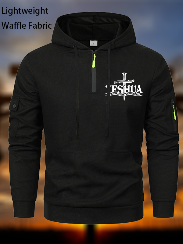Yeshua the way the truth the life Waffle Fabric Zipper Hoodies