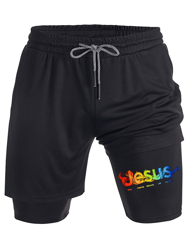 Men's Jesus The Name Above All Names Christian Performance Shorts