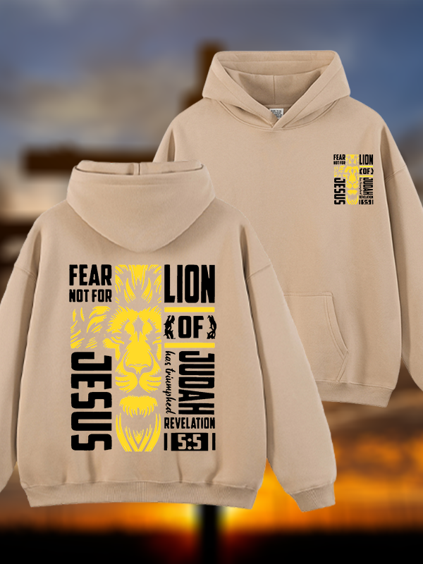 Lion Of Judah Jesus God Christian Plush Fleece-Lined Hoodie