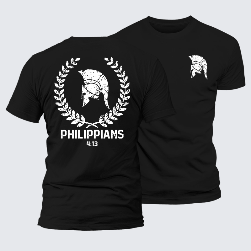 Philippians 4:13 Jesus God Christian Premium Mercerized Cotton Tee