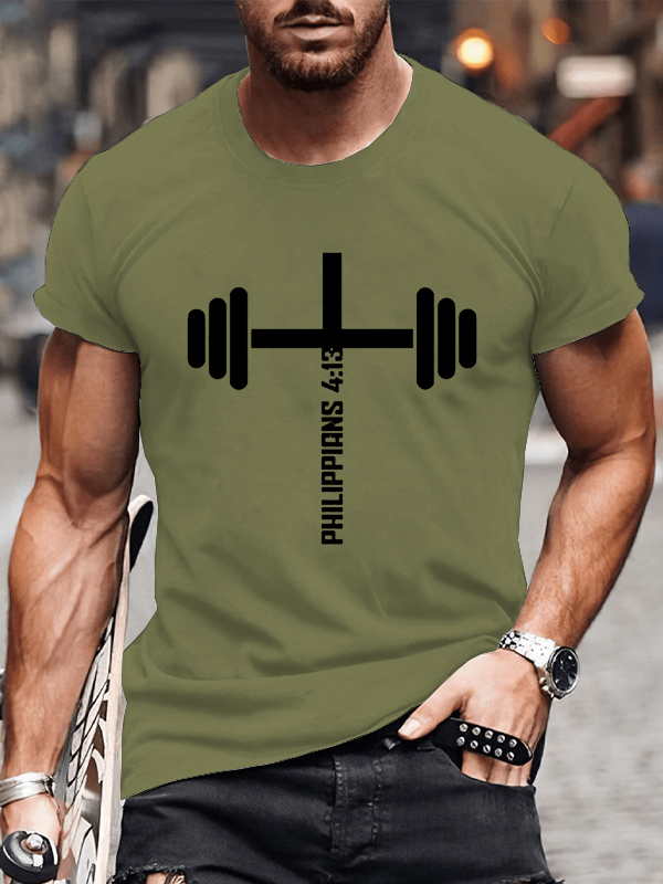 Christian Fitness Philippians 4:13 Casual T-Shirt