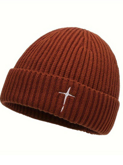 Embroidery Cross Warm Beanie Cold hat