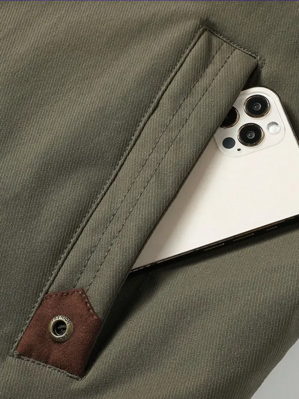 Men's Cross Print Casual Fleece-Lined Jacket