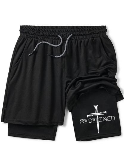 Cross Nails Redeemed Christian Performance Shorts