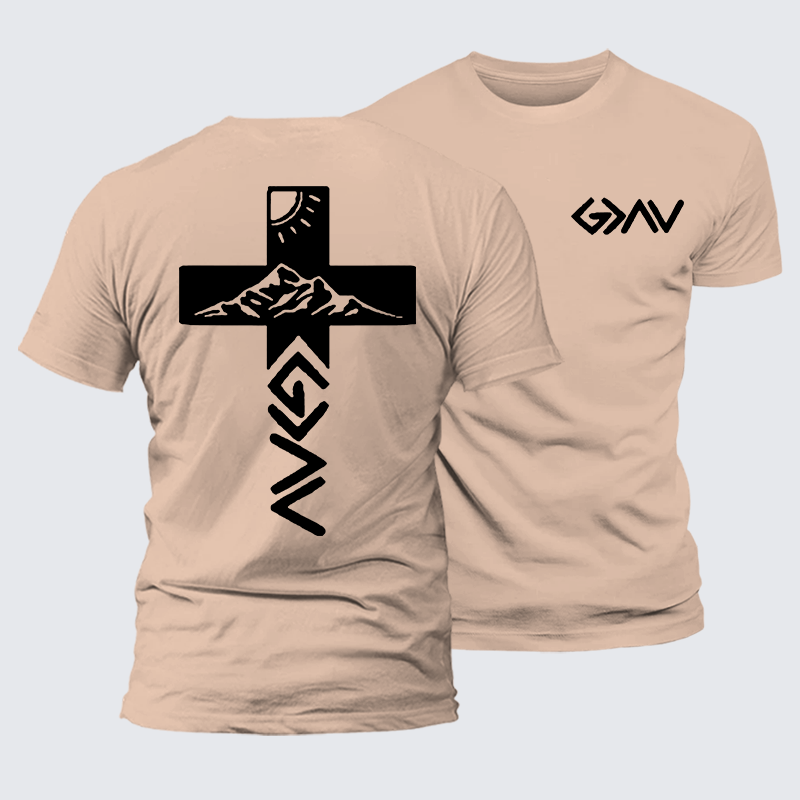 God is Greater than the Highs & Lows Jesus God Christian Premium Mercerized Cotton Tee