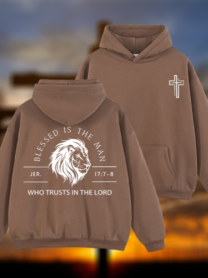 Who Trusts In The Lord Jesus God Christian Plush Fleece-Lined Hoodie