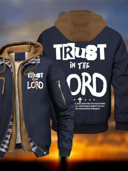 Trust In The Lord Warm Hooded Bomber Jacket
