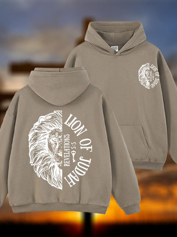 Lion Of Judah Jesus God Christian Plush Fleece-Lined Hoodie