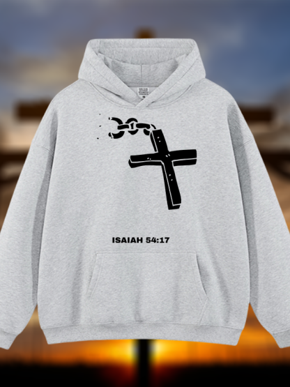 Isaiah 54:17 Jesus God Christian Plush Fleece-Lined Hoodie