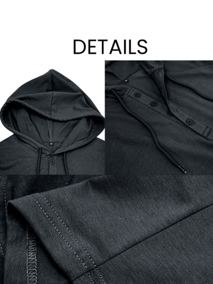 Armor Up Christian Hooded Henley T Shirt