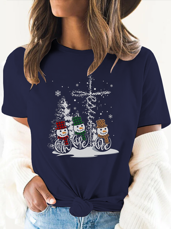 Faith Hope Love Snowmen T-shirt