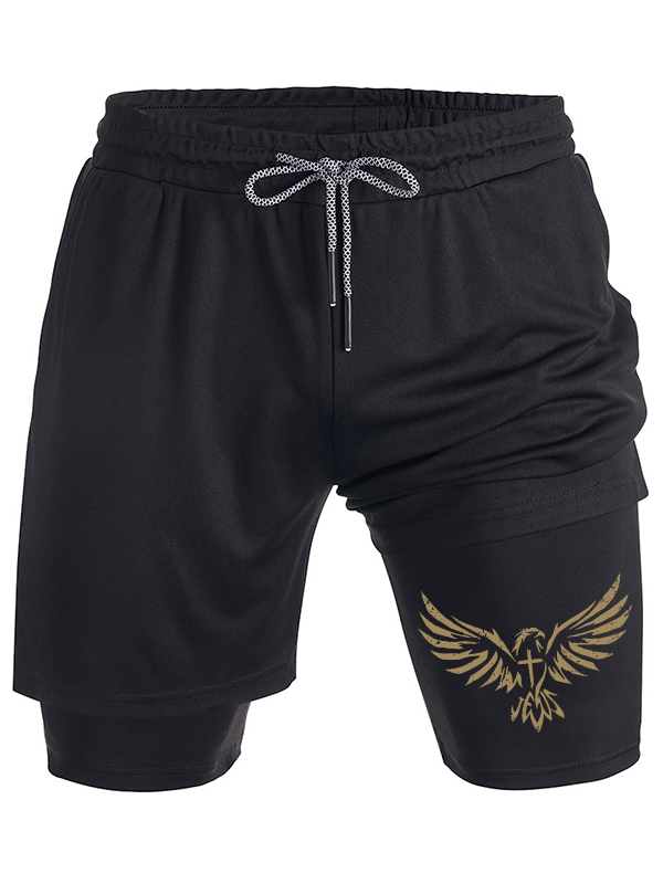 Wings Like Eagles Cross Christian Performance Shorts