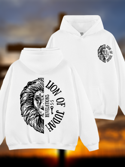 Lion Of Judah Jesus God Christian Plush Fleece-Lined Hoodie
