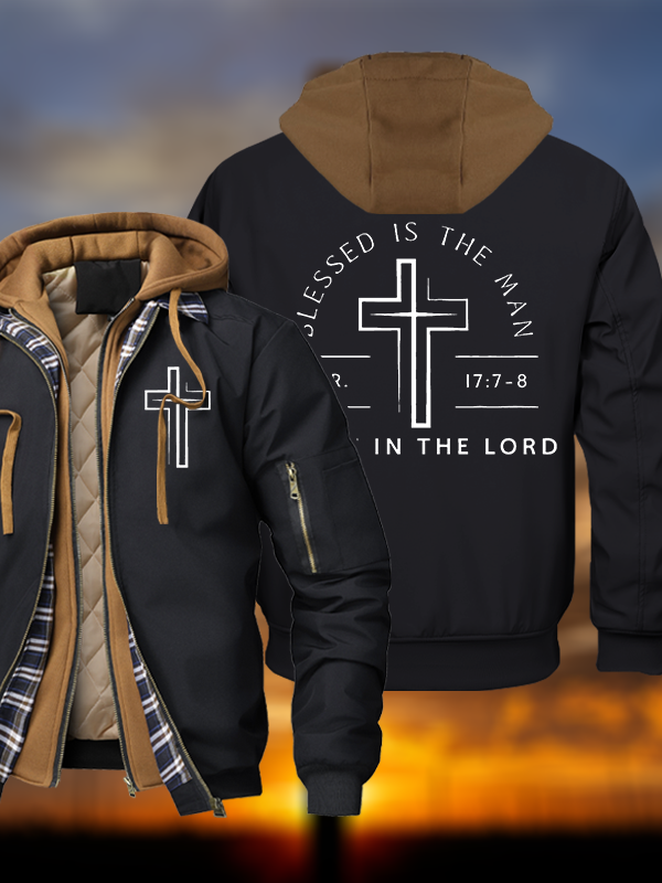 Trust In The Lord Warm Hooded Bomber Jacket