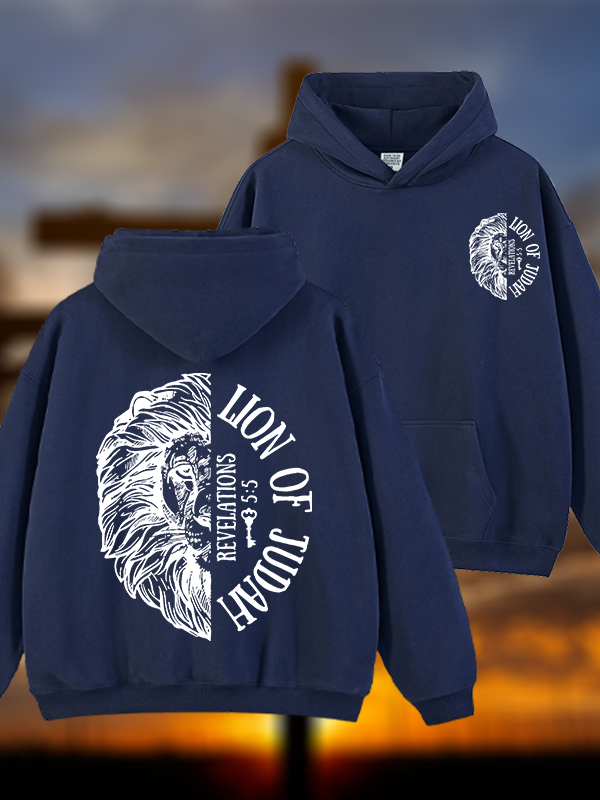 Lion Of Judah Jesus God Christian Plush Fleece-Lined Hoodie