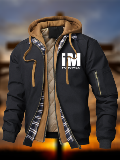 I'm Forgiven Warm Hooded Bomber Jacket