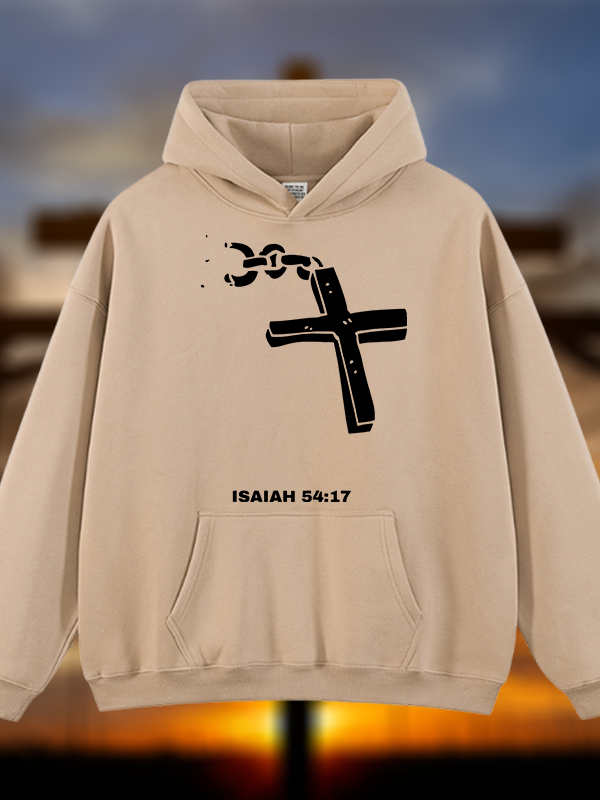 Isaiah 54:17 Jesus God Christian Plush Fleece-Lined Hoodie