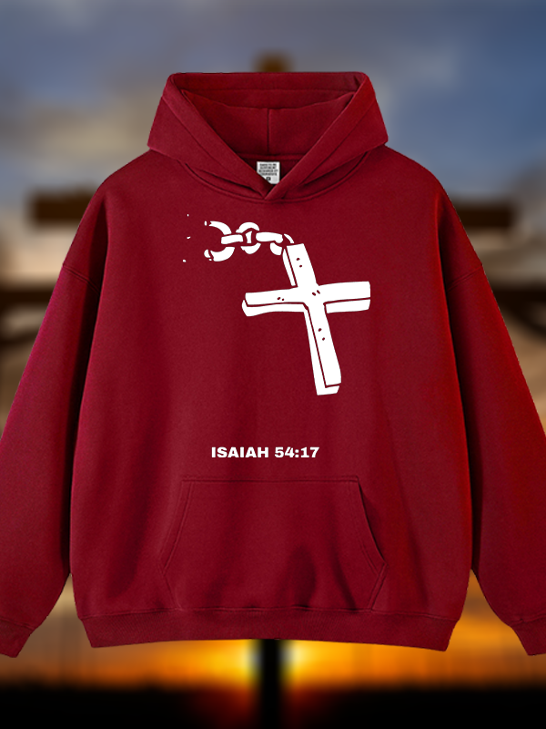 Isaiah 54:17 Jesus God Christian Plush Fleece-Lined Hoodie