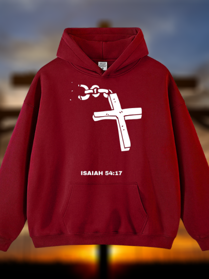Isaiah 54:17 Jesus God Christian Plush Fleece-Lined Hoodie