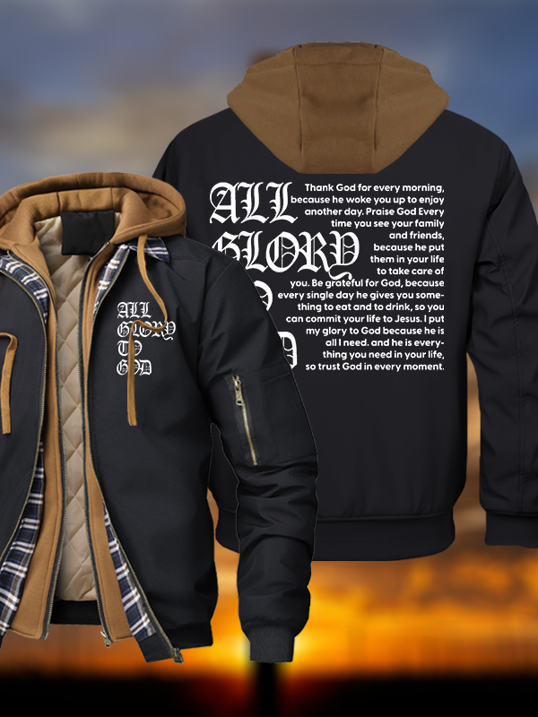 All Glory To God Warm Hooded Bomber Jacket