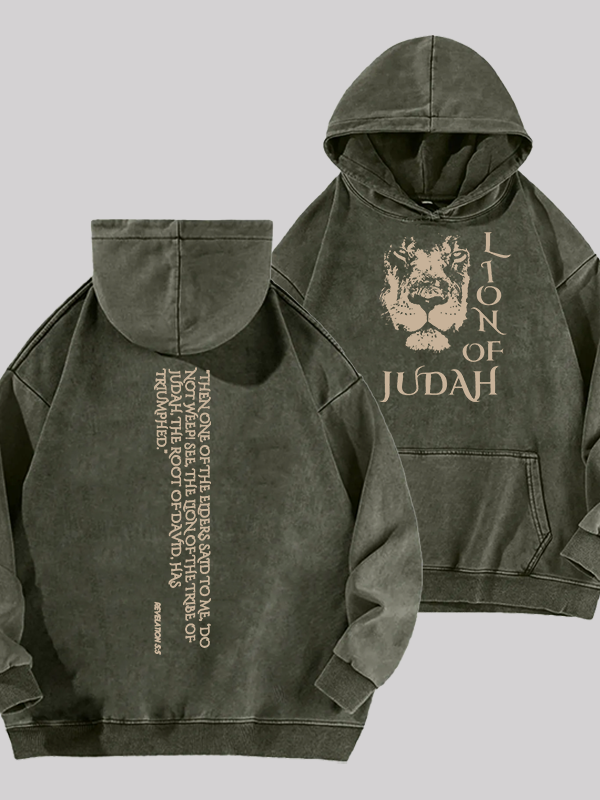Lion Of Judan Jesus God Christian Washed Hoodie
