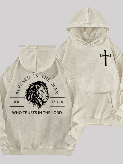 Who Trusts In The Lord Jesus God Christian Washed Hoodie