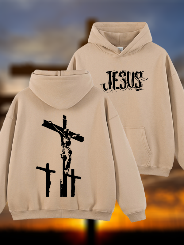 Jesus Paid It All Jesus God Christian Plush Fleece-Lined Hoodie
