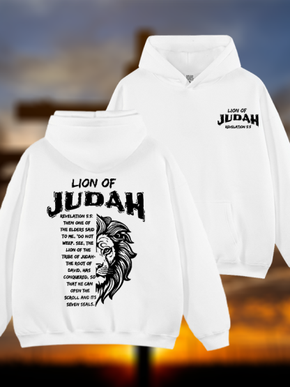 Lion Of Judan Jesus God Christian Plush Fleece-Lined Hoodie