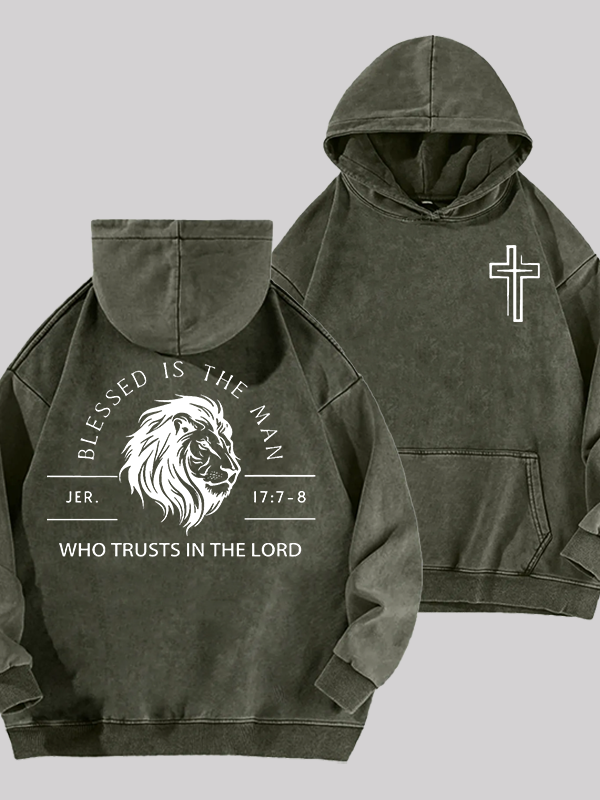 Who Trusts In The Lord Jesus God Christian Washed Hoodie