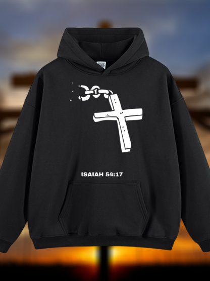Isaiah 54:17 Jesus God Christian Plush Fleece-Lined Hoodie