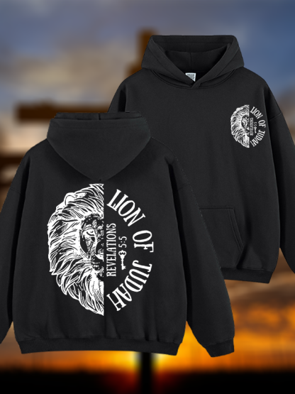 Lion Of Judah Jesus God Christian Plush Fleece-Lined Hoodie