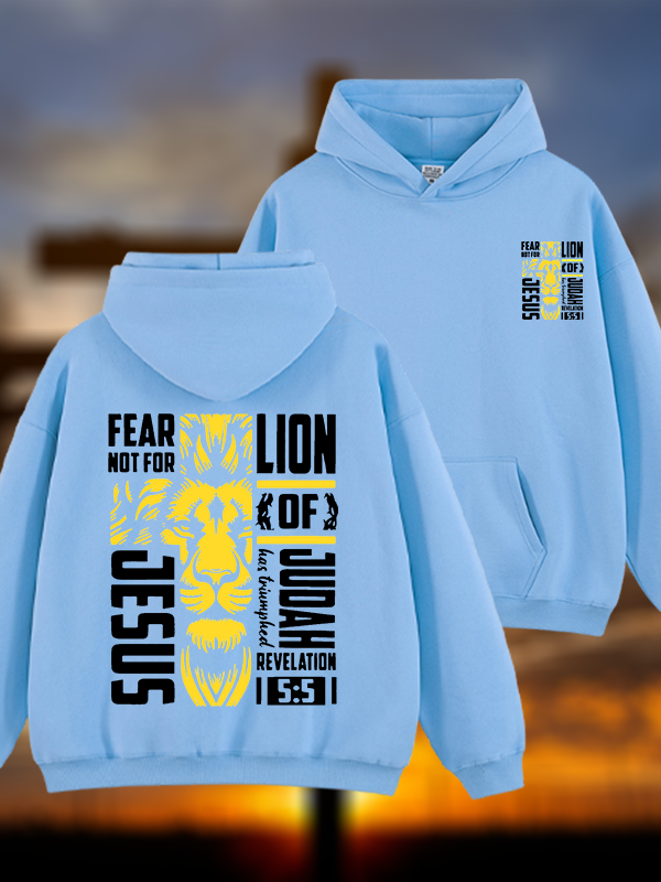 Lion Of Judah Jesus God Christian Plush Fleece-Lined Hoodie