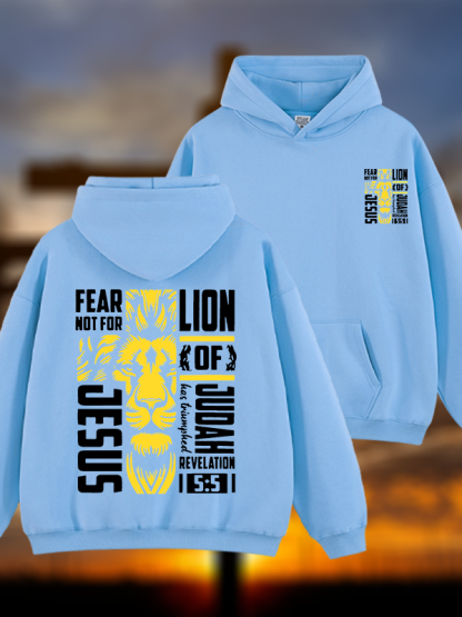 Lion Of Judah Jesus God Christian Plush Fleece-Lined Hoodie