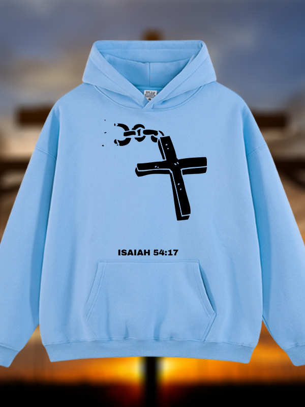 Isaiah 54:17 Jesus God Christian Plush Fleece-Lined Hoodie