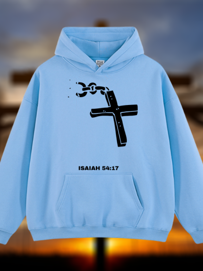 Isaiah 54:17 Jesus God Christian Plush Fleece-Lined Hoodie