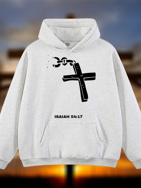 Isaiah 54:17 Jesus God Christian Plush Fleece-Lined Hoodie